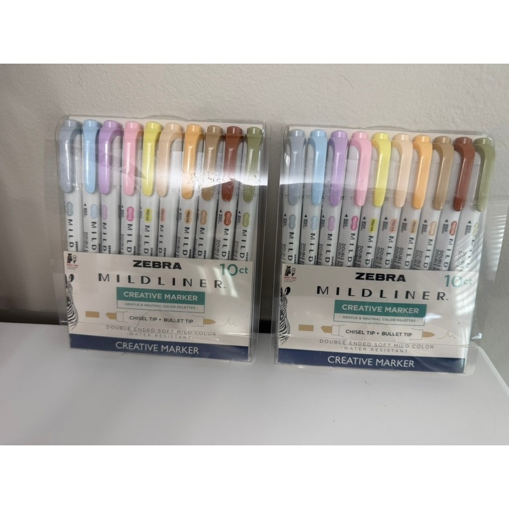 Zebra Mildliner Creative Marker 10ct 2pk Gentle Neutral Double Ended NWT